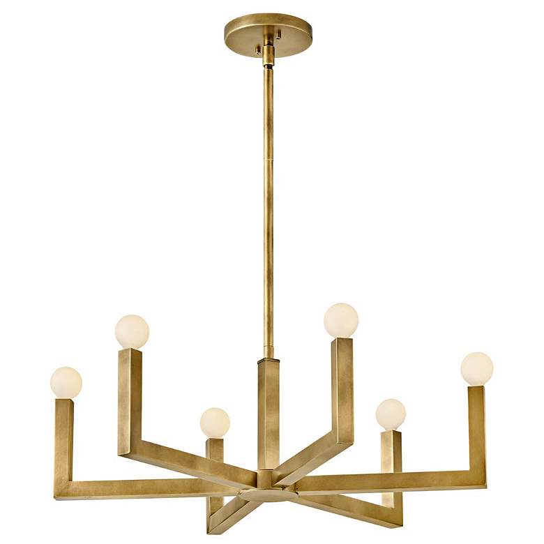 Image 1 Hinkley Ezra 27" Wide Heritage Brass 6-Light Chandelier