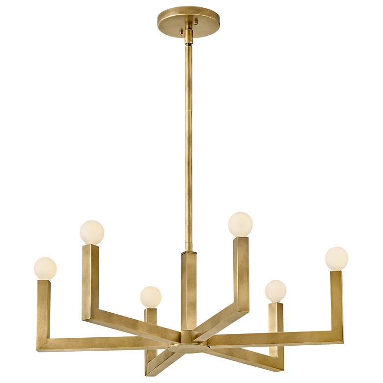 Image 2 Hinkley Ezra 27" Wide Heritage Brass 6-Light Chandelier more views