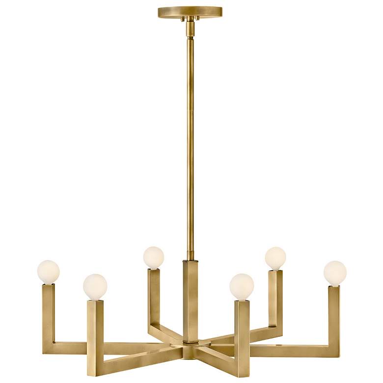 Image 5 Hinkley Ezra 27" Wide Heritage Brass 6-Light Chandelier more views