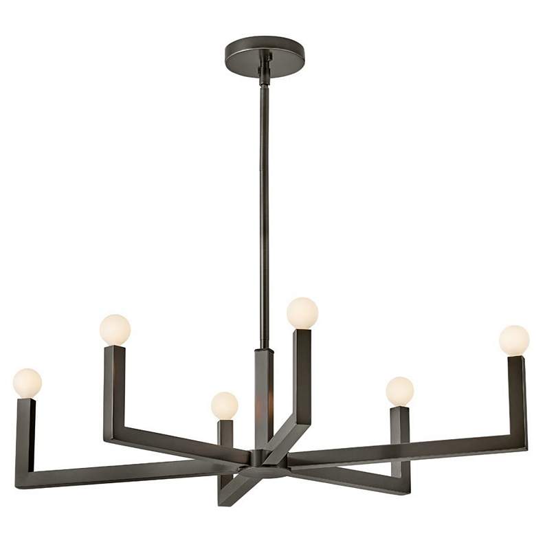 Image 1 Hinkley Ezra 36" Wide Black Oxide 6-Light Linear Chandelier