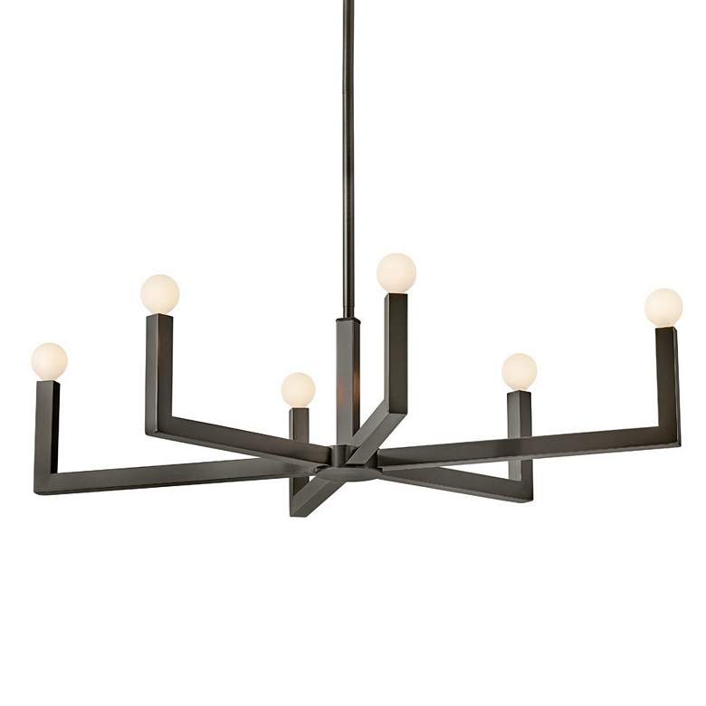 Image 2 Hinkley Ezra 36" Wide Black Oxide 6-Light Linear Chandelier more views