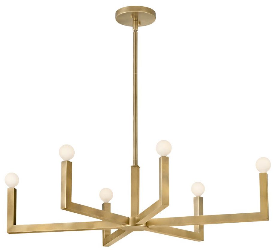 Hinkley Ezra 36"W Heritage Brass 6-Light Linear Chandelier