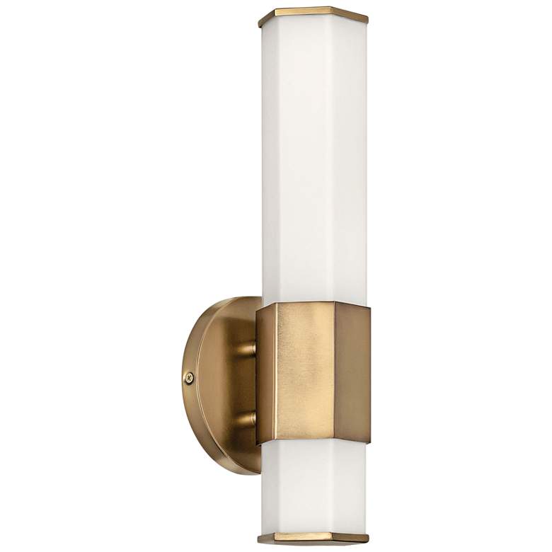 Image 1 Hinkley Facet 14" High Heritage Brass LED Wall Sconce