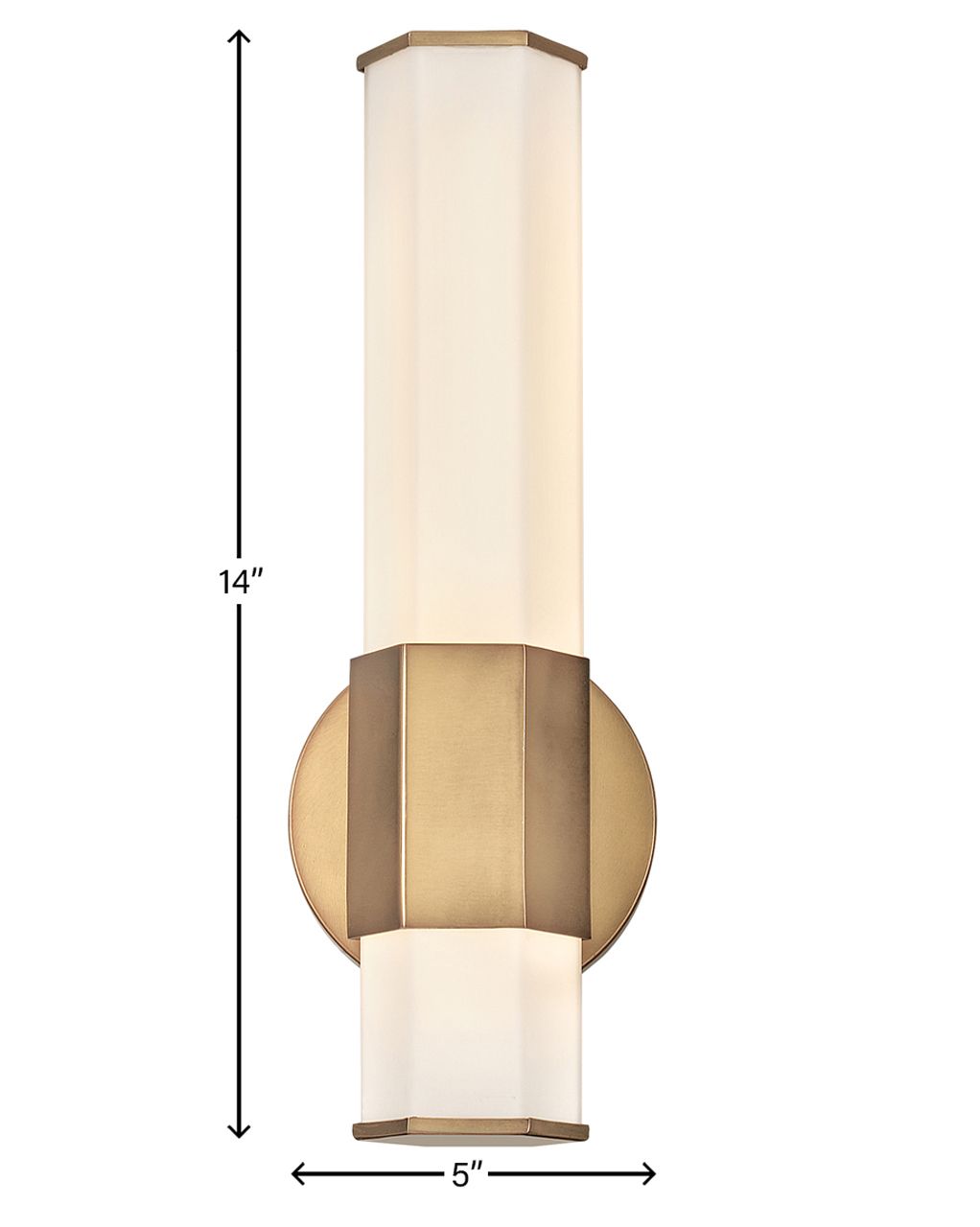 Hinkley Facet 14" High Heritage Brass LED Wall Sconce