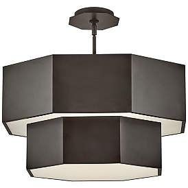 Image2 of Hinkley Facet 22 1/4"W Black Oxide 2-Tier Hexagon Chandelier more views