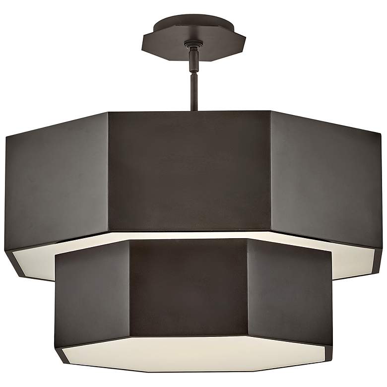 Image 2 Hinkley Facet 22 1/4"W Black Oxide 2-Tier Hexagon Chandelier more views