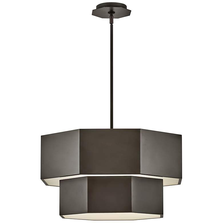 Image 4 Hinkley Facet 22 1/4"W Black Oxide 2-Tier Hexagon Chandelier more views