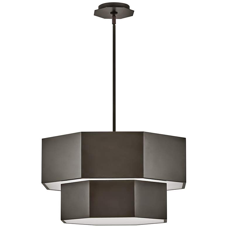 Image 5 Hinkley Facet 22 1/4"W Black Oxide 2-Tier Hexagon Chandelier more views