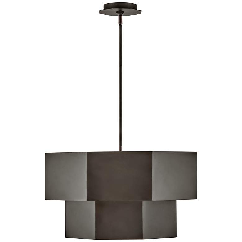 Image 6 Hinkley Facet 22 1/4"W Black Oxide 2-Tier Hexagon Chandelier more views