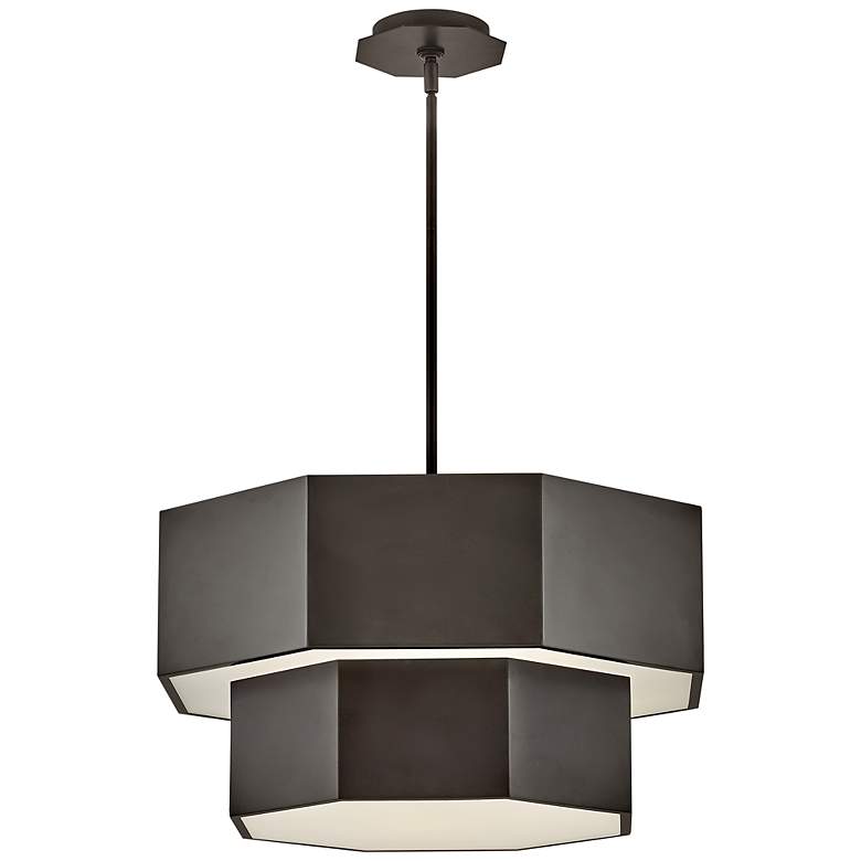 Image 7 Hinkley Facet 22 1/4"W Black Oxide 2-Tier Hexagon Chandelier more views