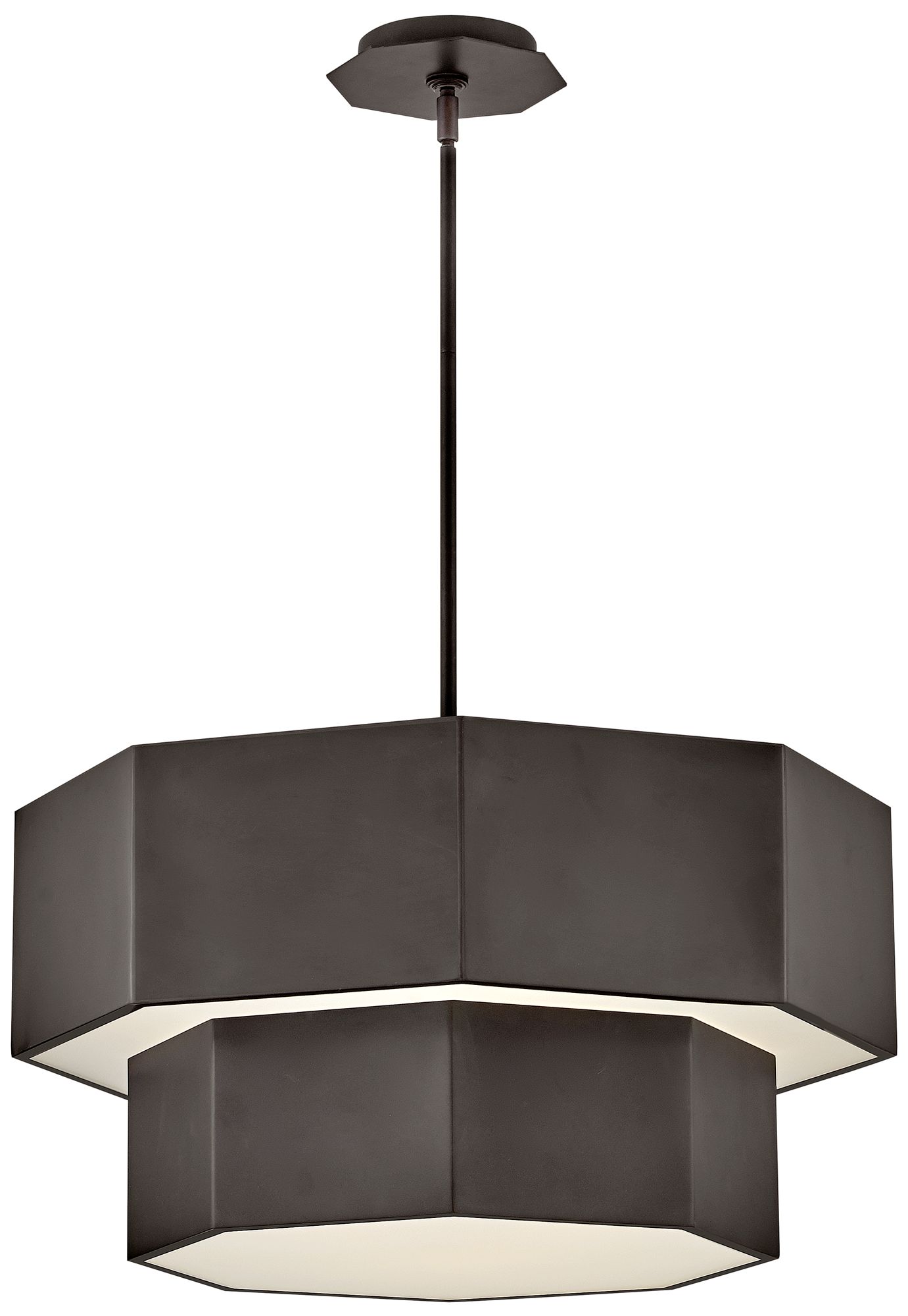 Hinkley Facet 22 1/4"W Black Oxide 2-Tier Hexagon Chandelier