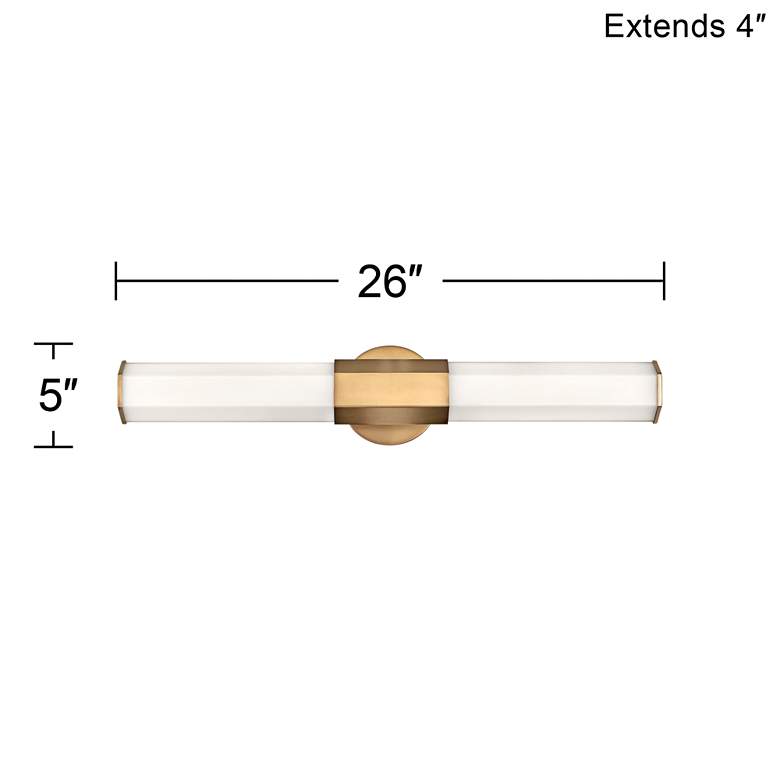 Image 5 Hinkley Facet 26 inch Wide Heritage Brass LED Bath Light more views