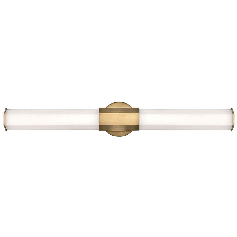 Image 1 Hinkley Facet 32" Brass and White Glass Modern LED Bath Light