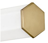 Hinkley Facet 32" Brass and White Glass Modern LED Bath Light