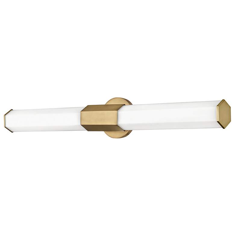 Image 3 Hinkley Facet 32" Brass and White Glass Modern LED Bath Light more views