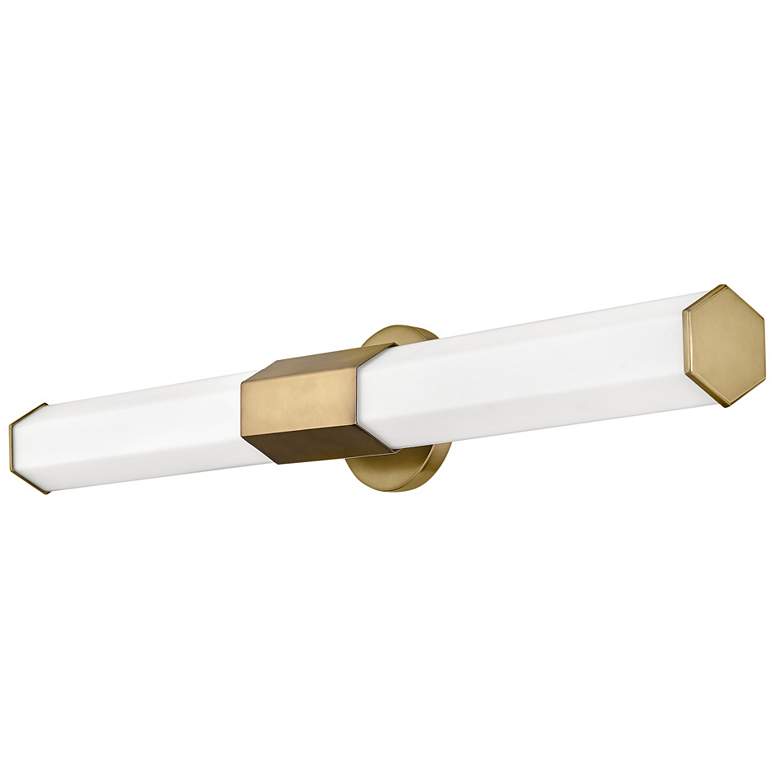 Image 4 Hinkley Facet 32" Brass and White Glass Modern LED Bath Light more views
