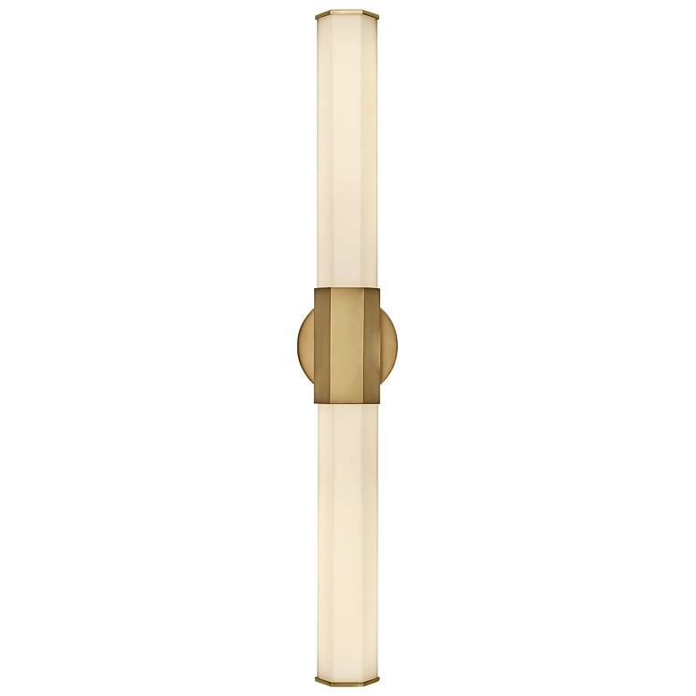 Image 5 Hinkley Facet 32" Brass and White Glass Modern LED Bath Light more views