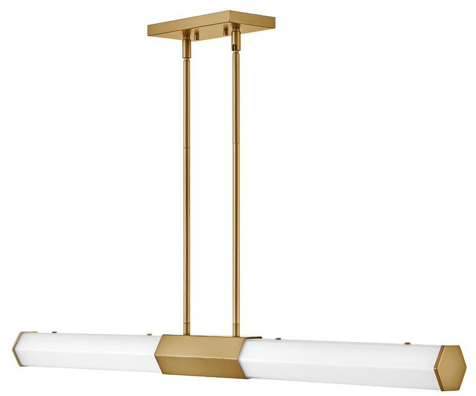 Image Hinkley Facet 40" Wide Heritage Brass LED Linear Chandelier