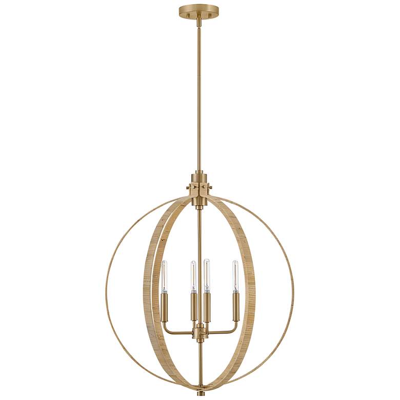Image 2 Hinkley Fallon 24"W Lacquered Brass 4-Light Orb Chandelier more views