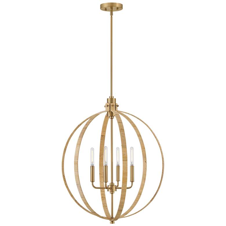 Image 3 Hinkley Fallon 24"W Lacquered Brass 4-Light Orb Chandelier more views