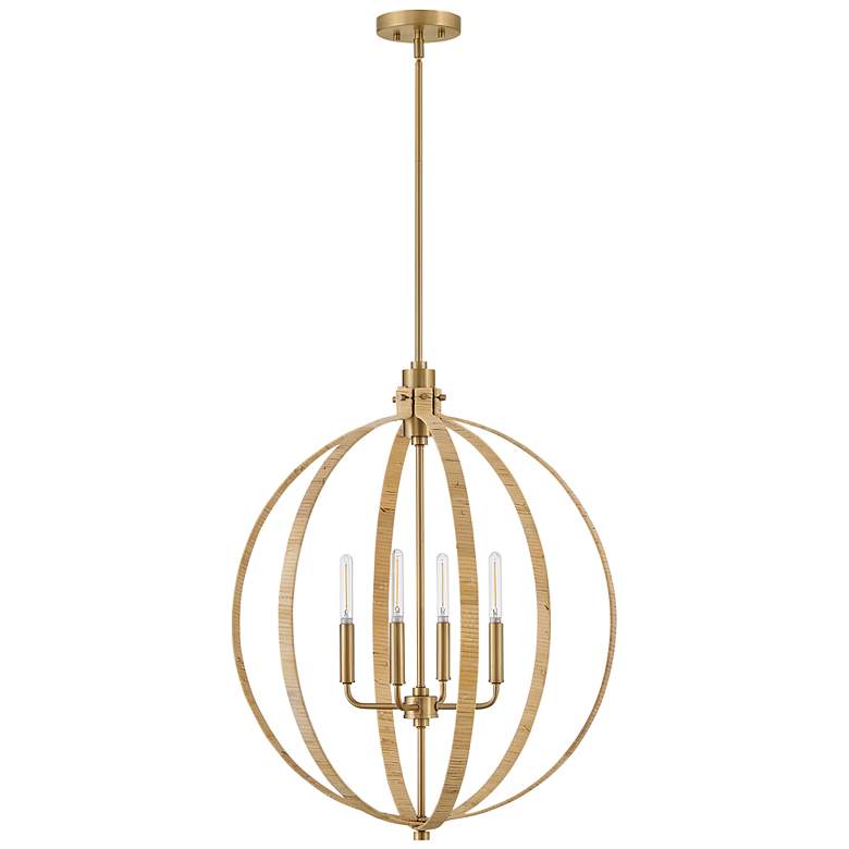 Image 4 Hinkley Fallon 24"W Lacquered Brass 4-Light Orb Chandelier more views