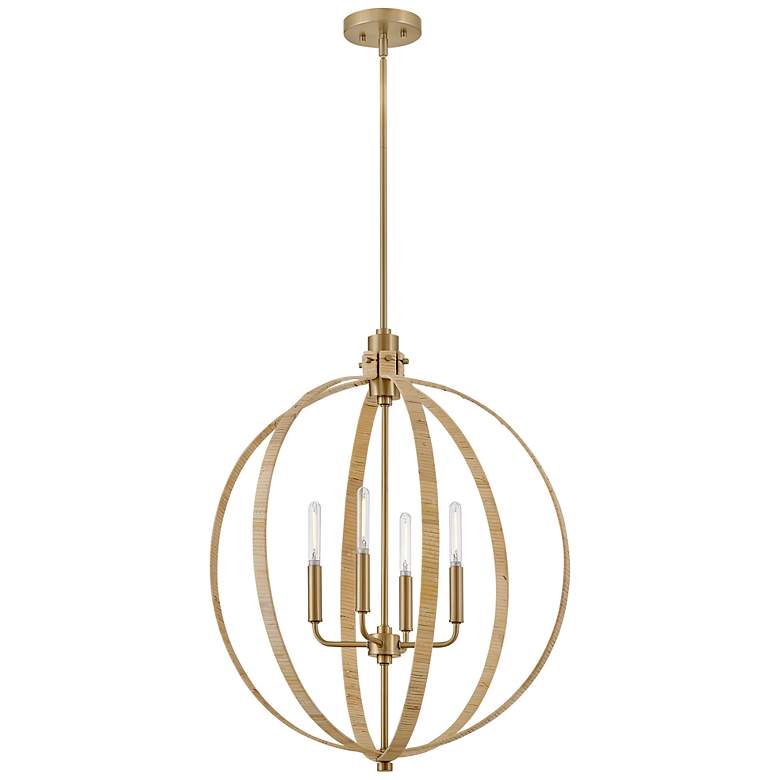 Image 5 Hinkley Fallon 24"W Lacquered Brass 4-Light Orb Chandelier more views