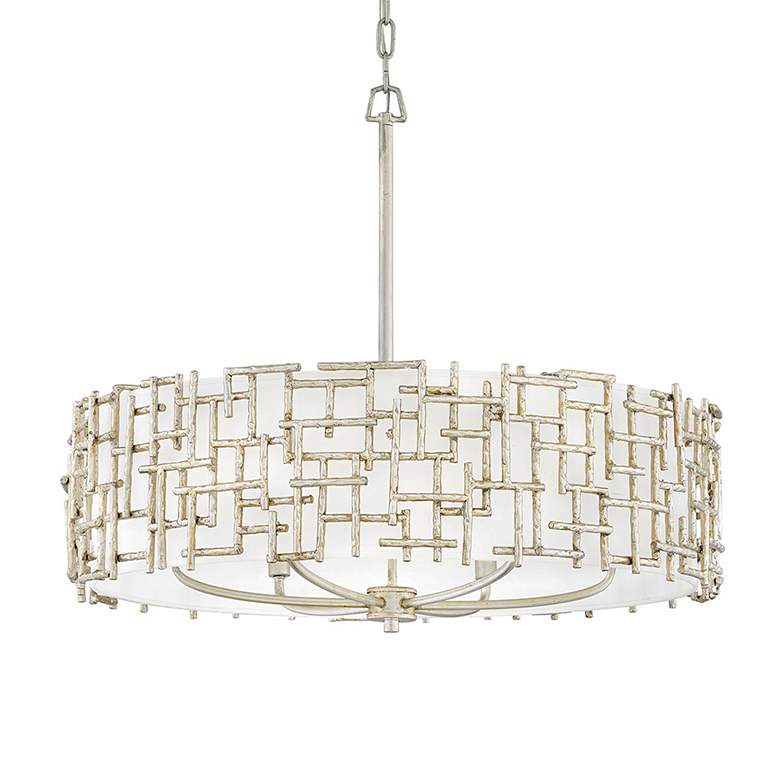Image 2 Hinkley Farrah 28" Wide Silver Leaf Modern Drum Chandelier more views