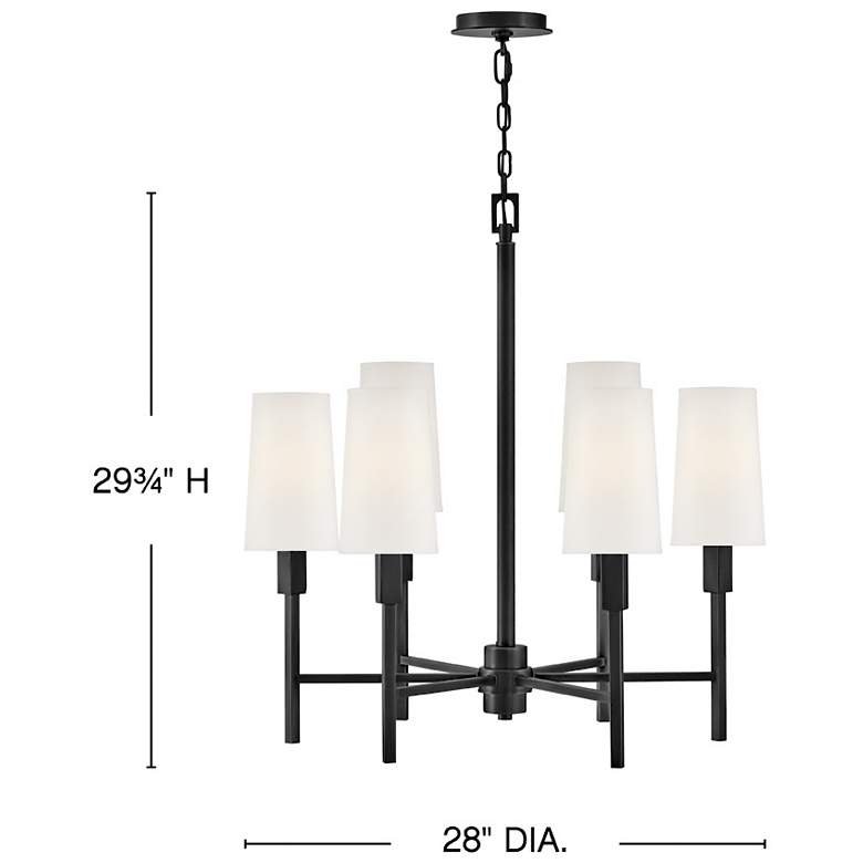 Image 3 Hinkley Fenwick 28" Wide 6-Light Black Finish Shade Chandelier more views