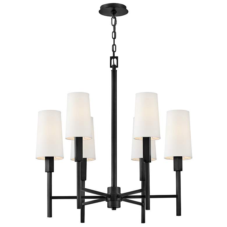 Image 5 Hinkley Fenwick 28" Wide 6-Light Black Finish Shade Chandelier more views