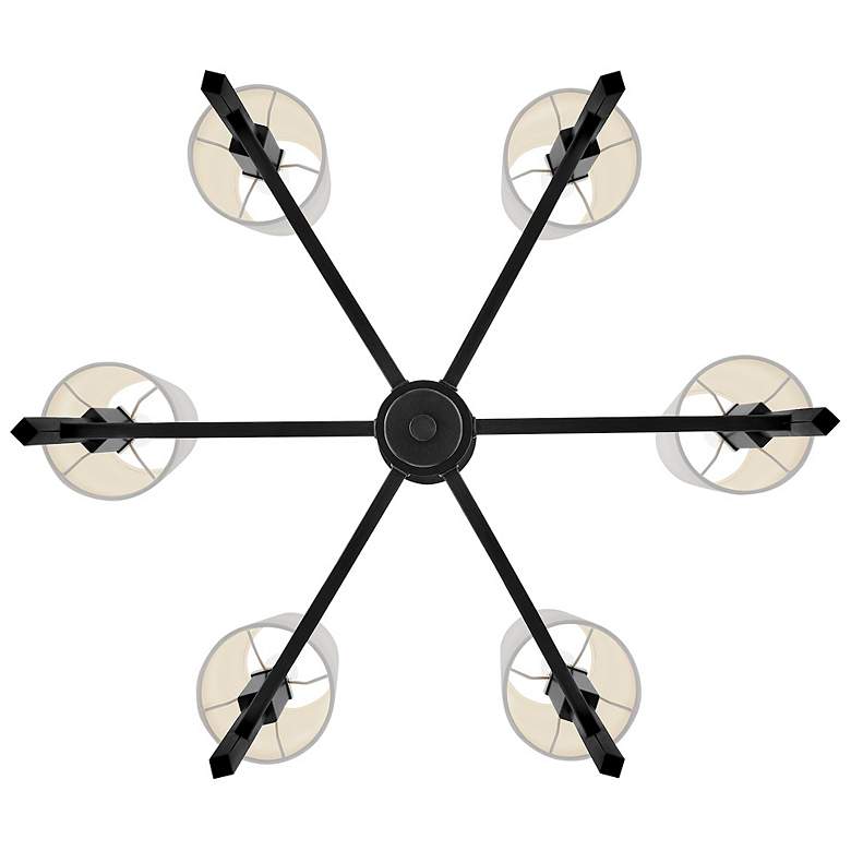 Image 7 Hinkley Fenwick 28" Wide 6-Light Black Finish Shade Chandelier more views