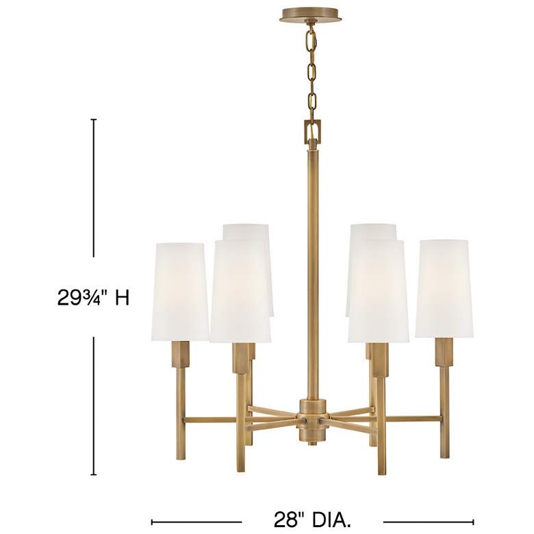 Image 3 Hinkley Fenwick 28" Wide Heritage Brass 6-Light Chandelier more views