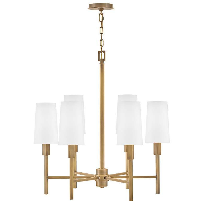 Image 4 Hinkley Fenwick 28" Wide Heritage Brass 6-Light Chandelier more views