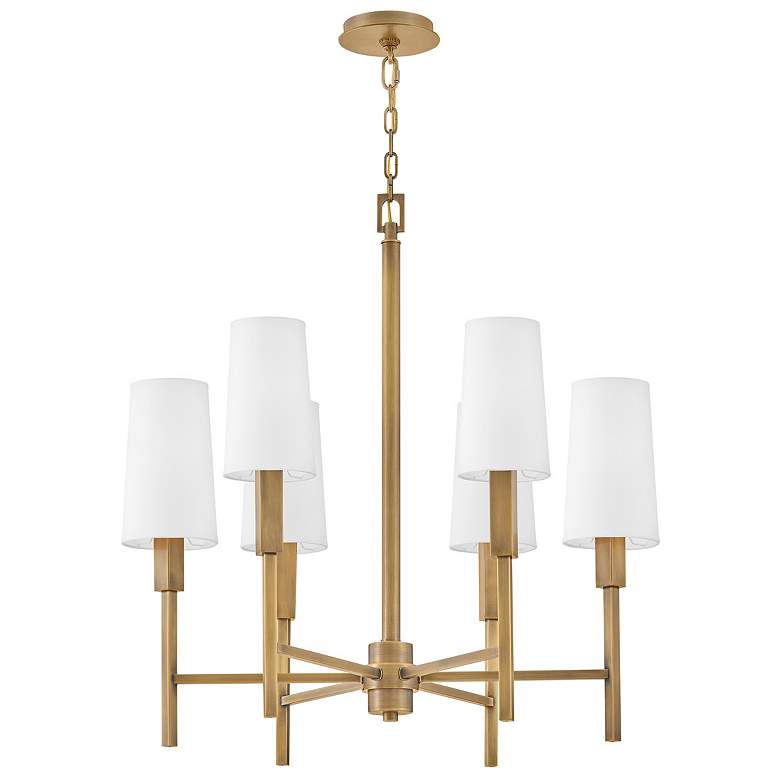 Image 6 Hinkley Fenwick 28" Wide Heritage Brass 6-Light Chandelier more views