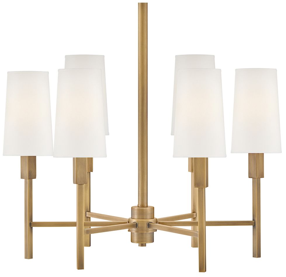 Hinkley Fenwick 28" Wide Heritage Brass 6-Light Chandelier