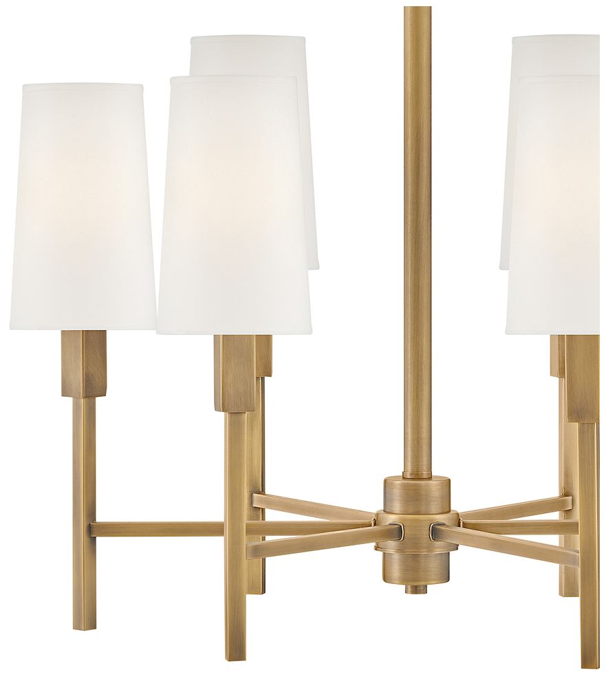 Hinkley Fenwick 28" Wide Heritage Brass 6-Light Chandelier