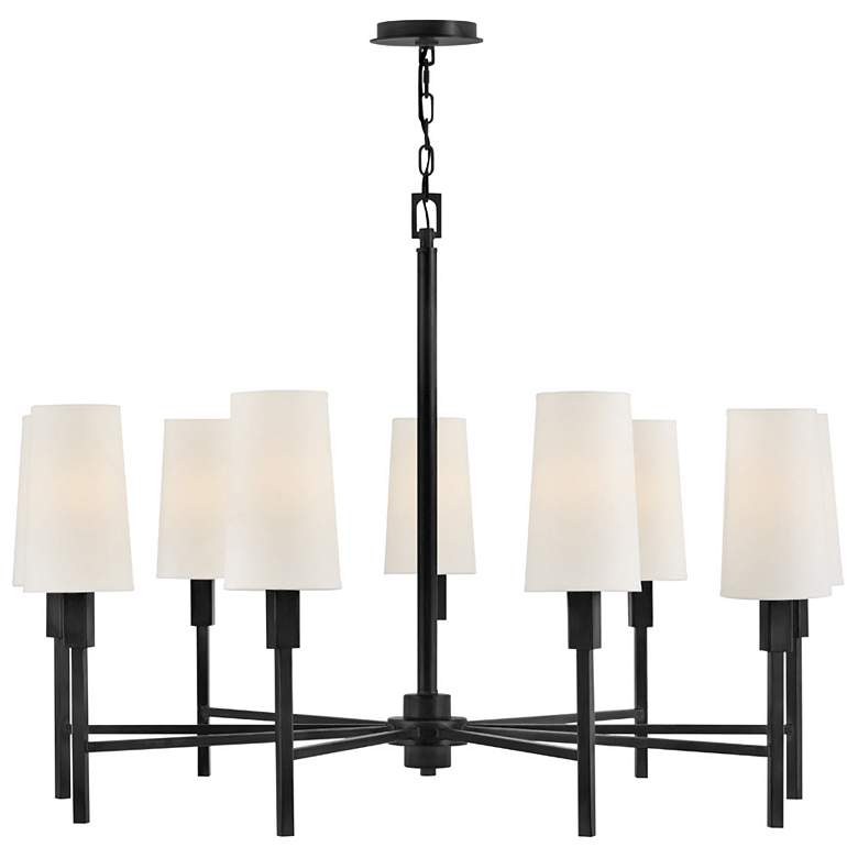 Image 1 Hinkley Fenwick 42" Wide Black Finish Large Chandelier