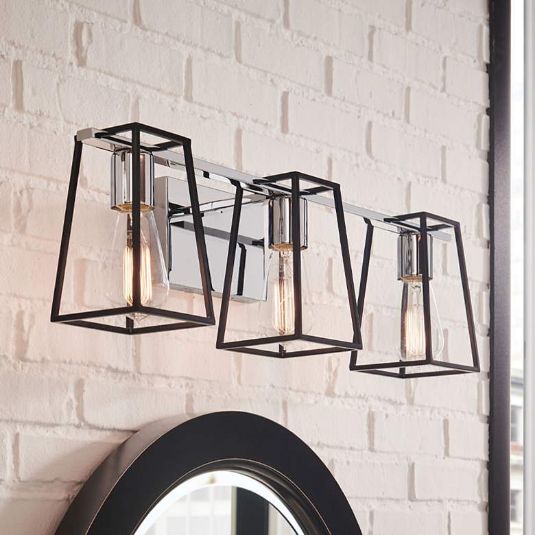 Image 1 Hinkley Filmore 24" Wide Black 3-Light Bath Light