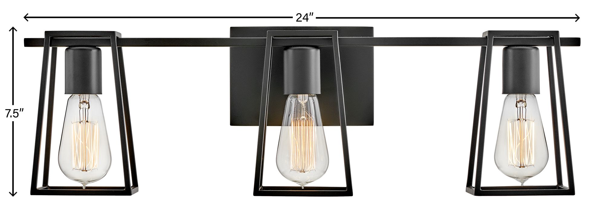 Hinkley Filmore 24" Wide Black 3-Light Bath Light