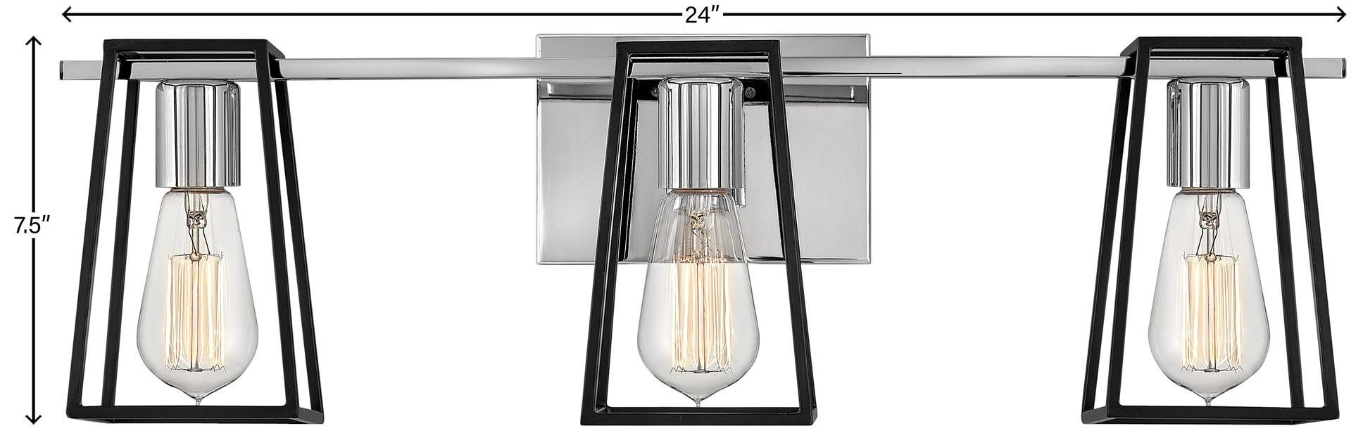 Hinkley Filmore 24" Wide Chrome 3-Light Vanity Bath Light