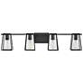 1_Hinkley Filmore 33 1/2" Wide 4-Light Black Industrial Bath Light