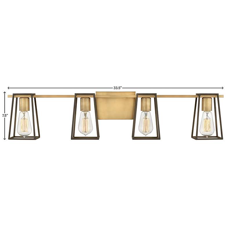 Image 7 Hinkley Filmore 33 1/2" Wide 4-Light Heritage Brass Bath Vanity Light more views