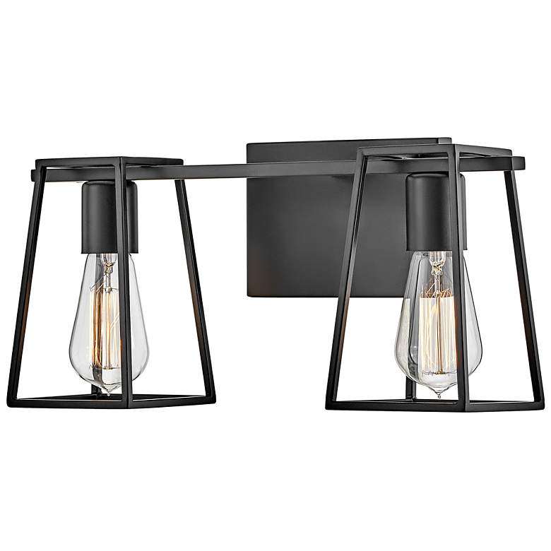 Image 6 Hinkley Filmore 7 1/2" High Black 2-Light Wall Sconce more views