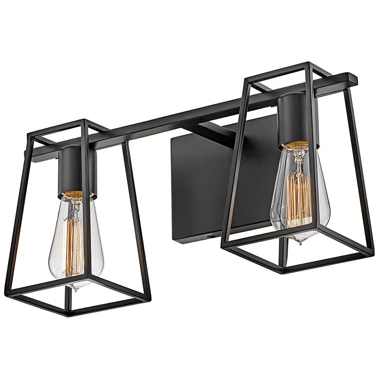 Image 7 Hinkley Filmore 7 1/2" High Black 2-Light Wall Sconce more views