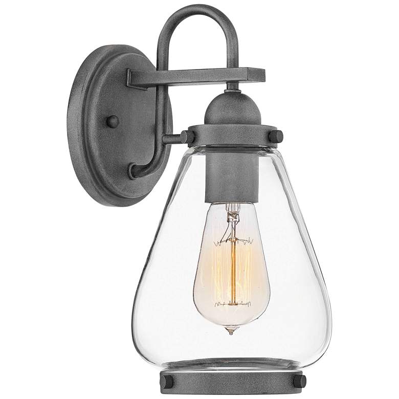 Image 1 Hinkley Finley 11 3/4" High Aged Zinc Outdoor Wall Light