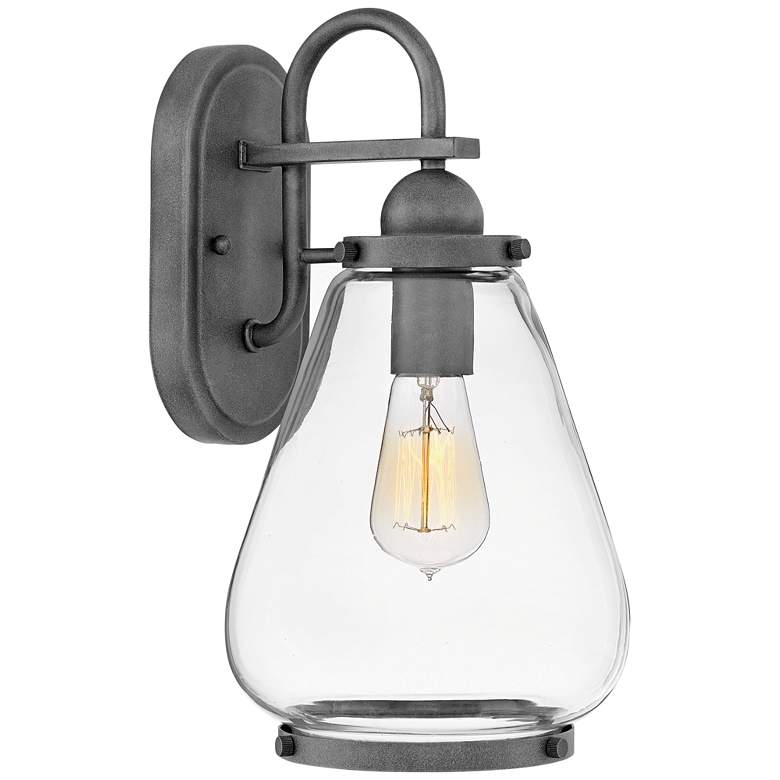 Image 1 Hinkley Finley 14 3/4 inch High Aged Zinc Outdoor Wall Light