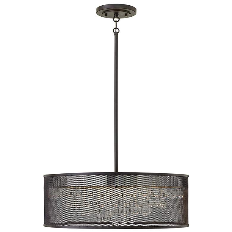 Image 1 Hinkley Fiona 25"W Black and Clear Glass Drum Pendant Light