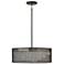 Hinkley Fiona 25"W Black and Clear Glass Drum Pendant Light