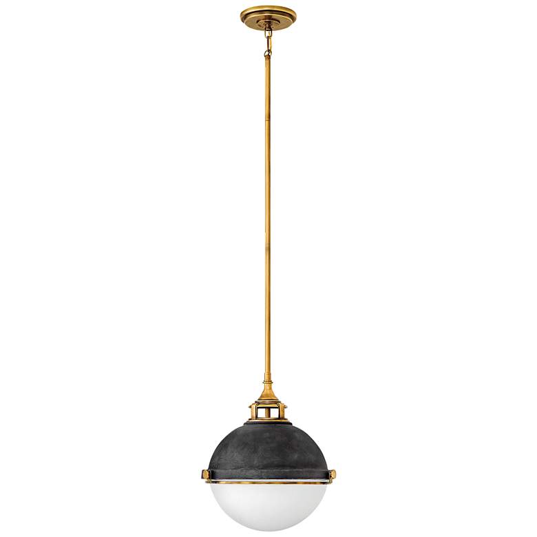 Image 3 Hinkley Fletcher 13 1/2" Wide Aged Zinc Pendant Light more views