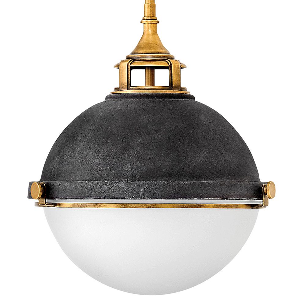 Image 4 Hinkley Fletcher 13 1/2" Wide Aged Zinc Pendant Light more views