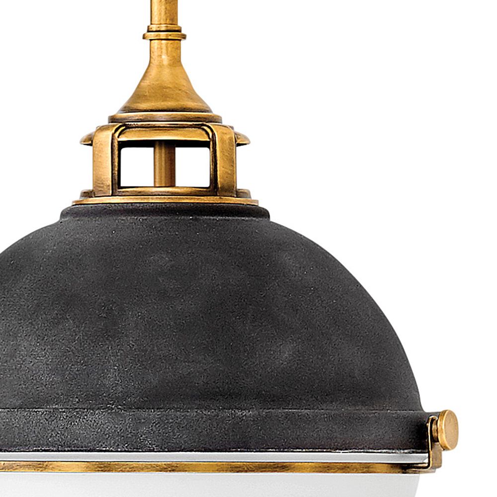 Image 7 Hinkley Fletcher 13 1/2" Wide Aged Zinc Pendant Light more views